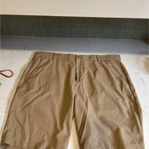 Kirkland Signature Flat Front Chino Shorts in Khaki